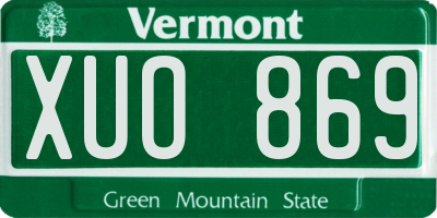 VT license plate XUO869
