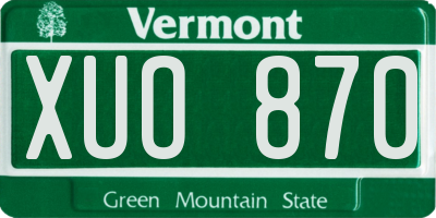 VT license plate XUO870