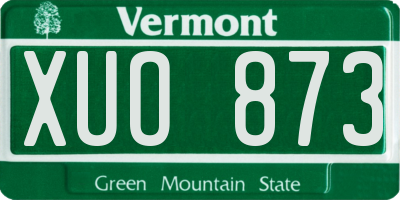 VT license plate XUO873