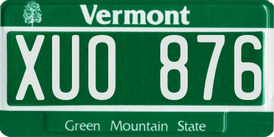 VT license plate XUO876