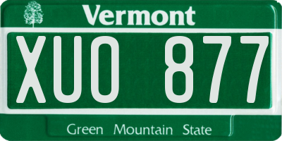VT license plate XUO877