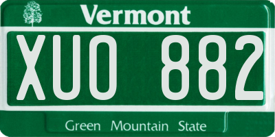 VT license plate XUO882