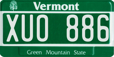 VT license plate XUO886