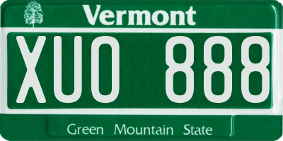 VT license plate XUO888