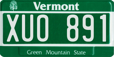 VT license plate XUO891