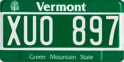 VT license plate XUO897