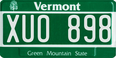 VT license plate XUO898