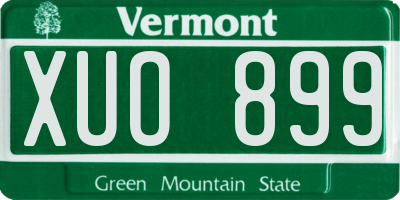 VT license plate XUO899