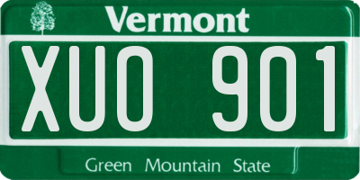 VT license plate XUO901