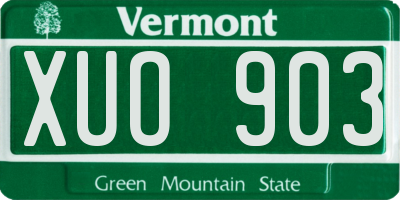 VT license plate XUO903