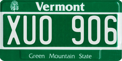 VT license plate XUO906
