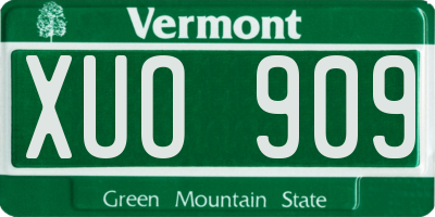 VT license plate XUO909