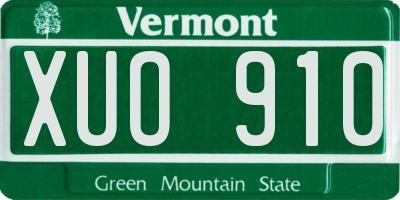 VT license plate XUO910