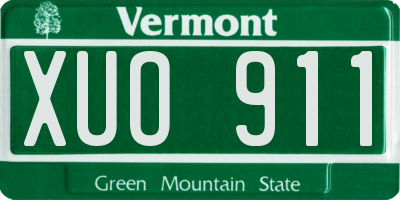 VT license plate XUO911