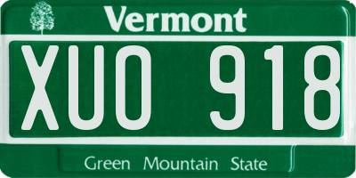 VT license plate XUO918
