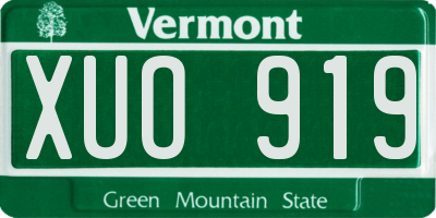 VT license plate XUO919