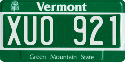 VT license plate XUO921