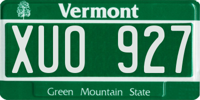 VT license plate XUO927
