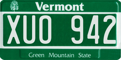 VT license plate XUO942