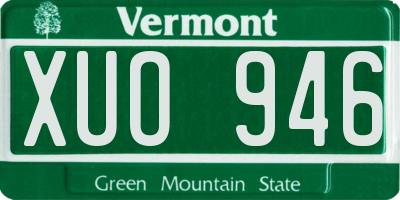 VT license plate XUO946
