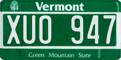 VT license plate XUO947