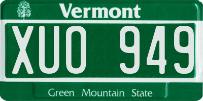 VT license plate XUO949