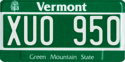 VT license plate XUO950