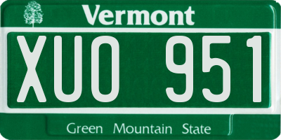 VT license plate XUO951