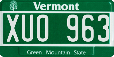 VT license plate XUO963