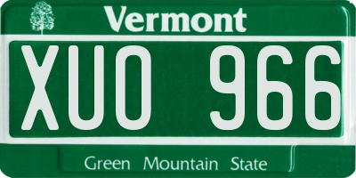 VT license plate XUO966