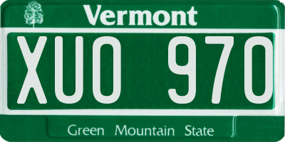 VT license plate XUO970