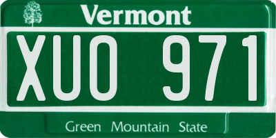 VT license plate XUO971
