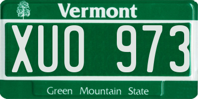 VT license plate XUO973