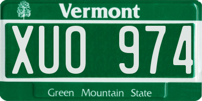 VT license plate XUO974