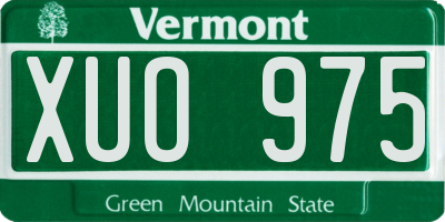 VT license plate XUO975