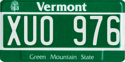 VT license plate XUO976