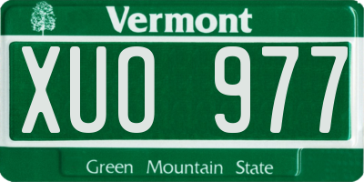VT license plate XUO977