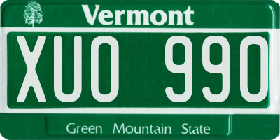 VT license plate XUO990