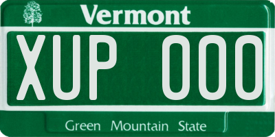 VT license plate XUP000