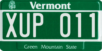 VT license plate XUP011
