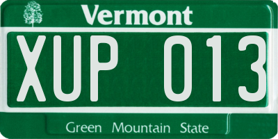 VT license plate XUP013
