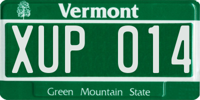 VT license plate XUP014