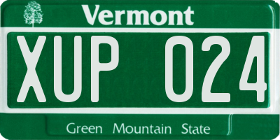 VT license plate XUP024