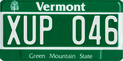 VT license plate XUP046