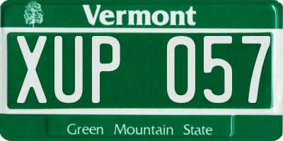 VT license plate XUP057
