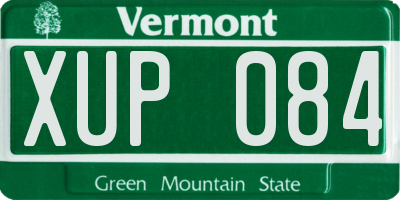 VT license plate XUP084