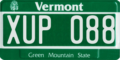 VT license plate XUP088