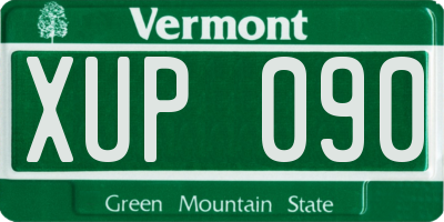 VT license plate XUP090