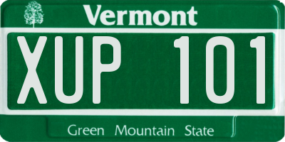 VT license plate XUP101