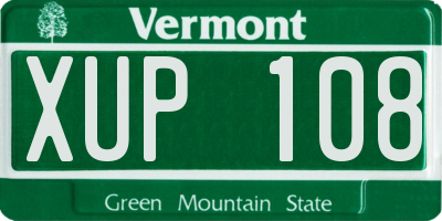 VT license plate XUP108